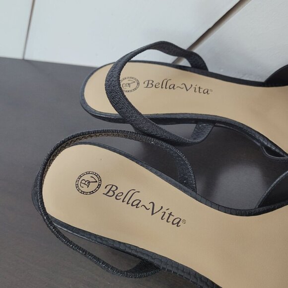 NEW Bella Vita Sarah II Womens 10 Black Snake Slingback    6CT - Picture 6 of 9
